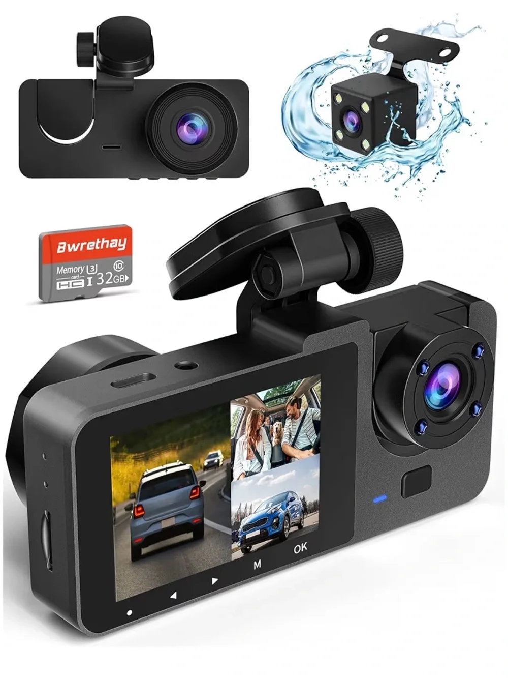 4K Three-Channel Dash Cam (Black)